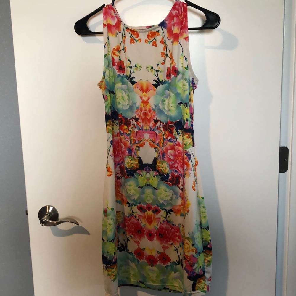 Stretchy Flower Print Dress